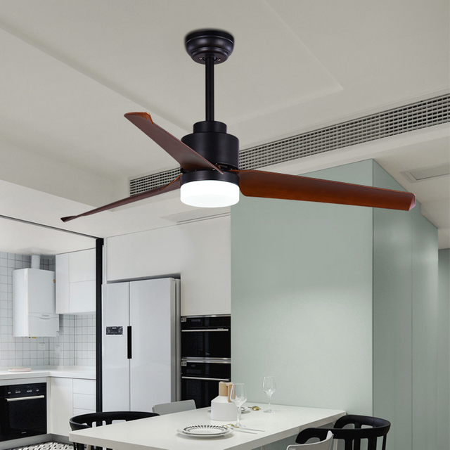 Ventilatore da soffitto a rumore ridotto a macchina avvolta dal design moderno da 52 pollici con luce a LED