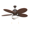 Ventilatore da soffitto elettrico AC con pendente in rattan da 52 pollici in stile orientale con motore in rame al 100%.