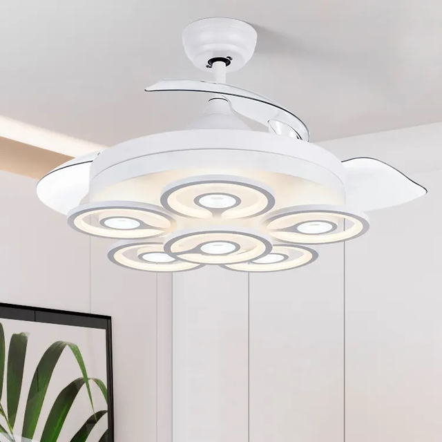 Ventilatore da soffitto decorativo fantasia 220v da 42 pollici con luce a LED