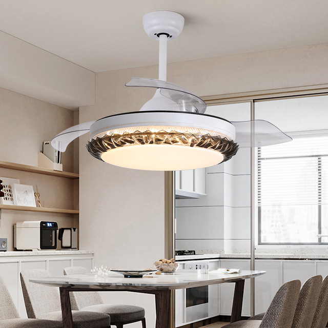 Ventilatore da soffitto retrattile invisibile di nuovo design da 42 pollici con luce