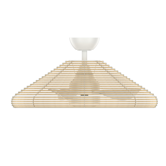 Ventilatore da soffitto in rattan Boho a basso profilo da 28 pollici con luce