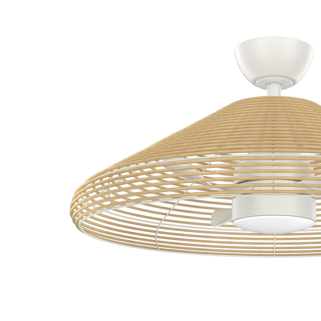 Ventilatore da soffitto in rattan Boho a basso profilo da 28 pollici con luce