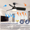 Ventilatore da soffitto decorativo moderno reversibile da 42 pollici con motore CC a risparmio energetico da 35 W con lampada