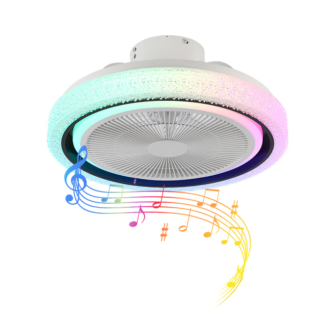 Ventilatore da soffitto dimmerabile a colori RGB da 20 pollici con montaggio a incasso