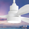 Ventilatore da soffitto a 3 pale con motore CC moderno per interni da 48 pollici con luce e telecomando