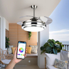 Ventilatore da soffitto retrattile intelligente AC con raffreddamento ad aria da 42 pollici con luce