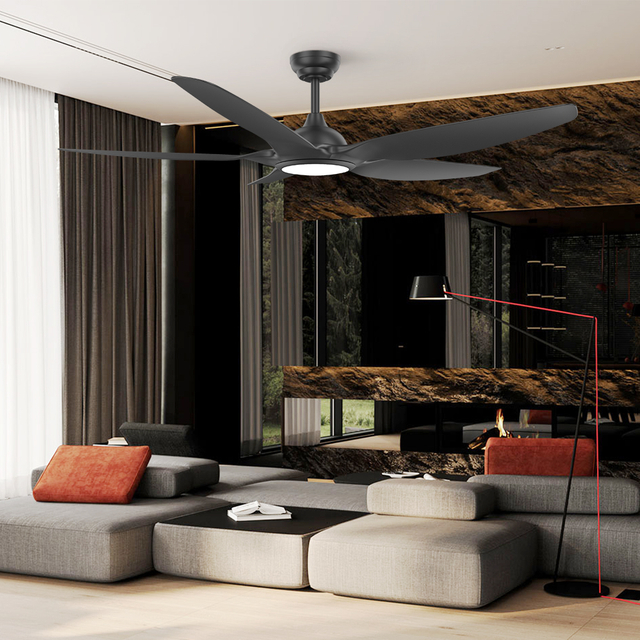 Ventilatore da soffitto grande intelligente moderno da 60 pollici per interni con luce a led KBS-60K003