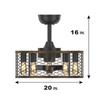 Ventilatore da soffitto decorativo a gabbia reversibile per interni con luce KBS-20K002A