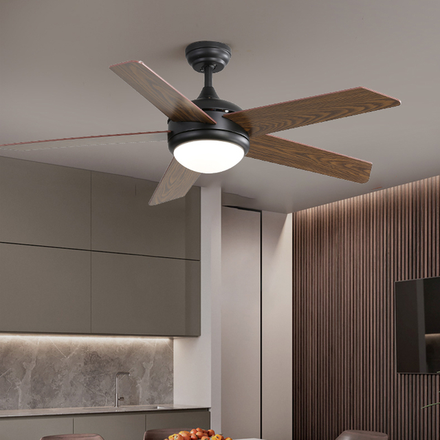 Ventilatore da soffitto intelligente moderno a led da soggiorno da 52 pollici con luce KBS-52223